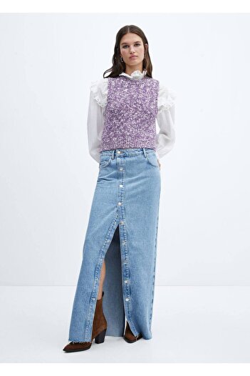MANGO Woman Vestă de tricotaj topită