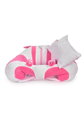 TOKKO Sitting Support Cushion with Pillow Gift for Baby - Large Baby Seat, White Pink