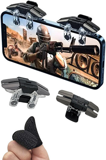 Asfal Pubg Metal Trigger - 6 Finger Usable, Gloves Gift, Metal Button, Compatible with All Phones