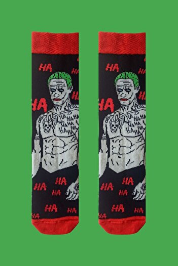 ZEYZEY MONKEY Set of 2 Joker and Harley Quinn Pattern Socks