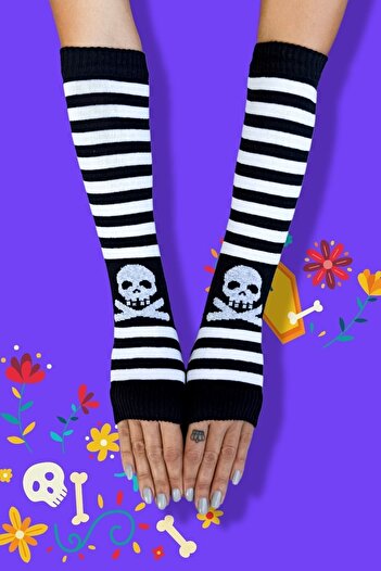 ZEYZEY MONKEY Striped Skeleton Pattern Sleeve