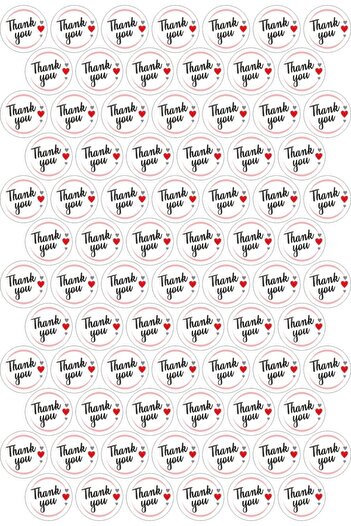 ENGINPRINT 78 Transparent Thank You Stickers