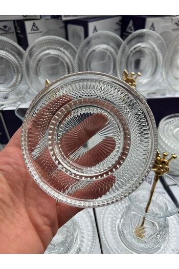 ALMARANDİ 6-Piece Patterned Glass Tea Plate