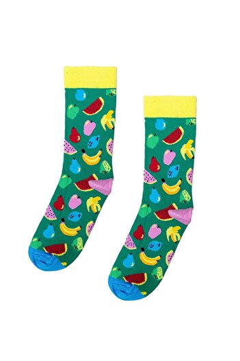 ZEYZEY MONKEY Fruit and Beverage Themed Mixed Color Socks Set in a Special Gift Box of 5