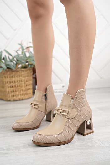 SUİNS SHOES Γυναικείες μπότες Martina Special Design Stone με φερμουάρ