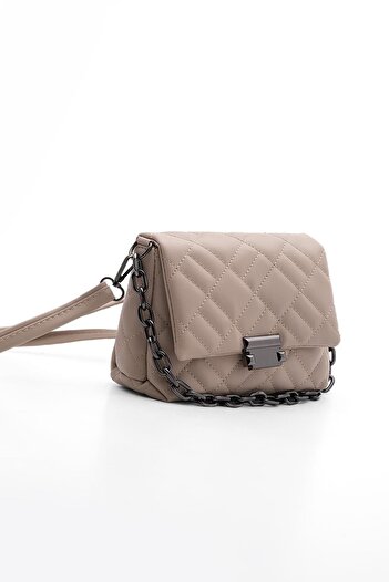 Marjin Women's Shoulder Bag Quilted Chain Crossbody Bag Interlining mink