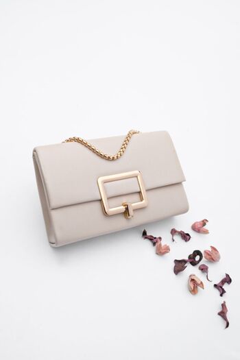 Marjin Women's Hand&Shoulder Bag Gold Color Gold Chain Strap Sovi beige