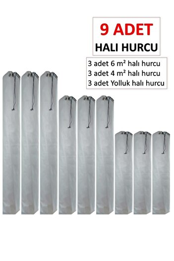 Genel Markalar 9 Adet Kumaş Halı Hurcu Birinci Sınıf Tela Kumaş Bağcıklı Halı Hurcu