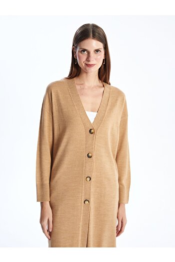 LC Waikiki V-Neck Long Sleeve Women's Knitwear Cardigan