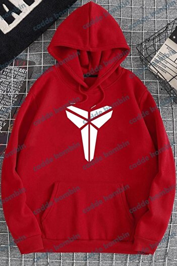 caddekombin Bryant Unisex Kapuzenpullover Mit Rotem Brustaufdruck
