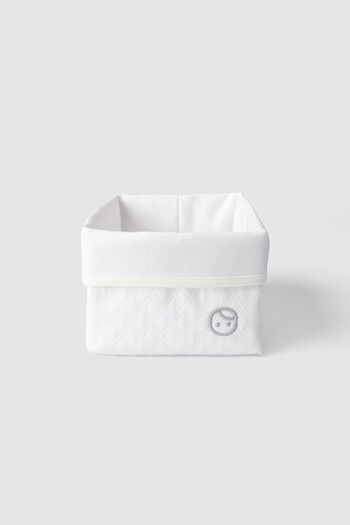 Little Gusto Organic Cotton Organizer Basket 15x17 cm White
