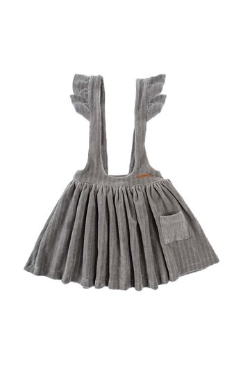 Little Gusto Velvet Gilet Dress Baby Gray