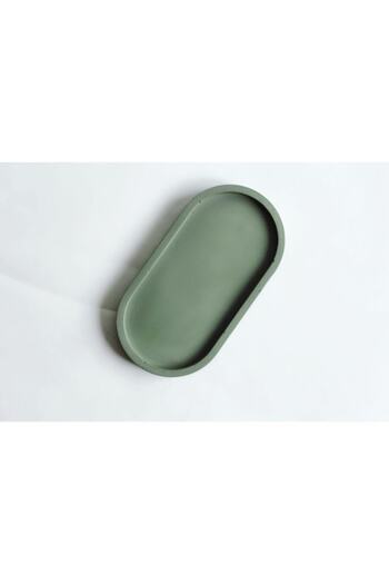 Orange Atelier Decorative Oval Concrete Trinket Plate Concrete Jewelry Plate Candle Plate Organizer Candle Holder Incense Holder