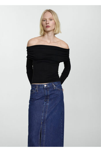 MANGO Woman Dark Denim Women's Skirt -67190440