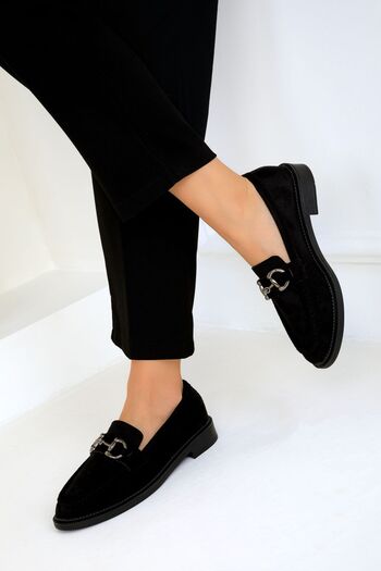 SOHO Black Suede Women's Casual Shoes 18338