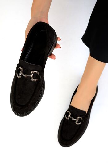 SOHO Black Suede Women's Casual Shoes 18338
