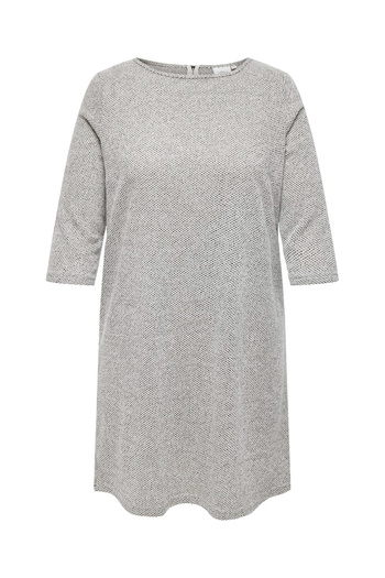 Only Carmakoma LDS 3/4 Sleeve Dress - zipper Detail, Boat Neck and Straight Cut Hem