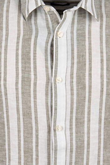 Only & Sons Сіра сорочка з льону Onscaıden - Чоловіча сорочка, 22028420 SS Mix Stripe
