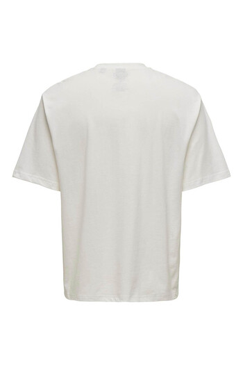 Only & Sons Біла чоловіча футболка - 22029524 Onsnırvana Life Lic Rlx Ss