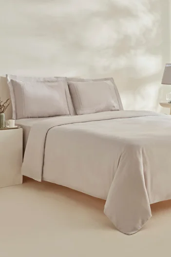 Karaca Home Felves 100% Cotton Double Duvet Cover Set Light Gray
