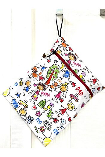 Aşkın Parti Evi Family Red Waterproof 37X30Cm Zippered Swimsuit - Wet Clothing Bag