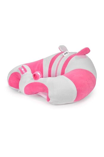 TOKKO Fiber Filling Baby Sitting Cushion - Non-Tipping Baby Seat - Large Baby Seat White Pink