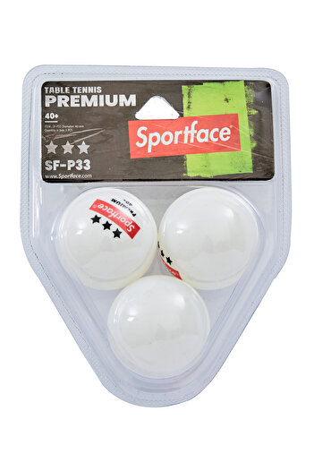 Sportface Sf-P33 3 Star White Table Tennis Match Ball - Set of 3
