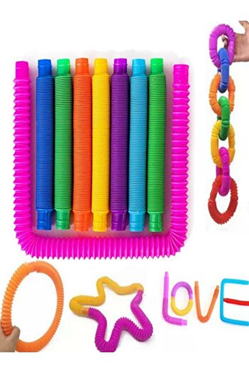 Genel Markalar Pop Tubes Katlanır Boru Oyuncak 5 Renkli Set