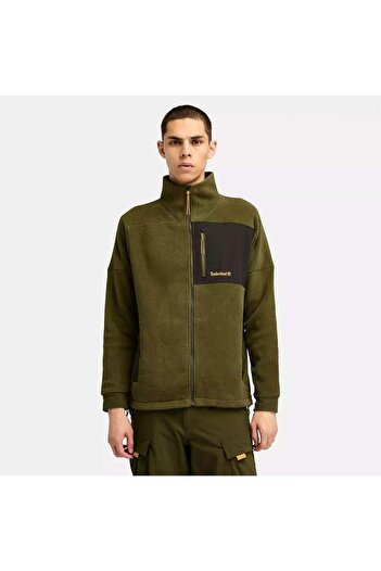 Timberland Men's Fleece Jacket - Polartec Mix Media, Full Zip, Green-M Tb0A6Y 563021