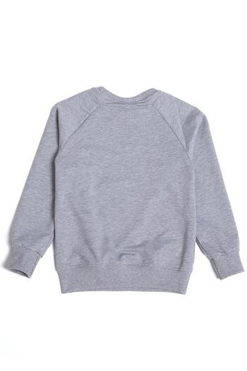 Perendi Boston Baskılı Erkek Çocuk Sweatshirt Gri Melanj