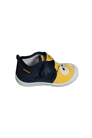 GEZER Yellow Eye Patterned - Velcro Flexible Base Children's Shoes, Nursery Kindergarten Home