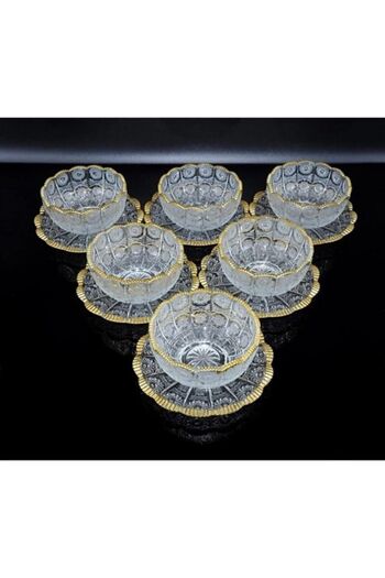 star glass Vienna 12-Piece Crystal Snack Bowl Black