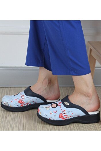 Hipokrat Medikal Sabo Full Orthopedic Hippocratic Patterned Sabo Slippers