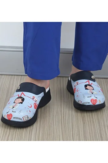 Hipokrat Medikal Sabo Full Orthopedic Hippocratic Patterned Sabo Slippers