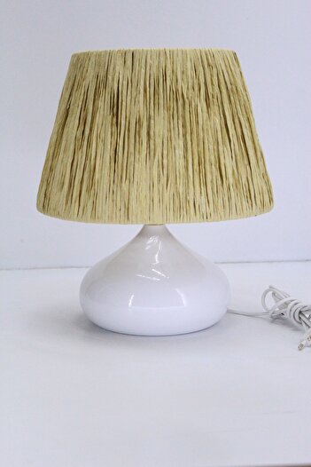 571 Store Raffia Headboard Metal Leg Table Lampshade