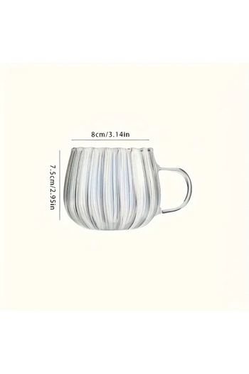 Heredot Mithra Life 400 ml Fireproof Striped Glass Mug - Mit1099
