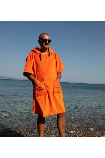 Hellbender Orange Pocket Hooded Towel Poncho