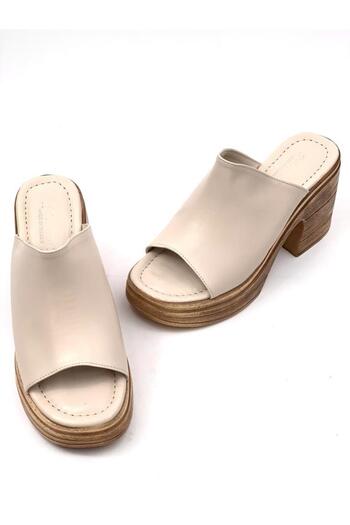 Les Passent Γυναικεία Μπεζ Denver Skin Ready High Heel Platform Ορθοπεδική Comfort Σόλα με τακούνι Παντόφλες Παπούτσια