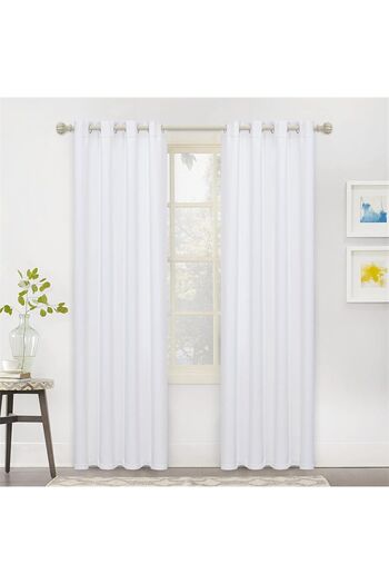 Pyramid Home Satin Rustic Sun Shade Curtain Eyelet Rustic Satin Sun Shade Rustic Curtain with Close Ring