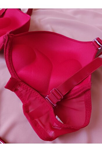Cansoy Diva Supported Double Push Up Stone Bra Set