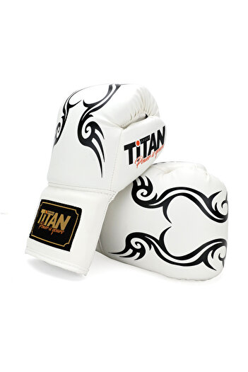 Titan Sport White Drawstring Boxing Gloves