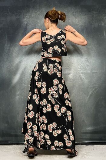 Quincey Number 36 Ethnic Patterned Slit Skirt