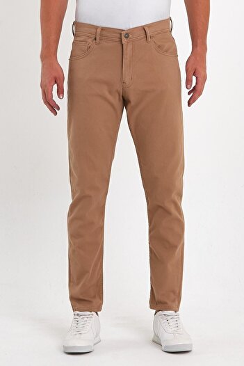 DAMGA JEANS Ανδρικό κλασικό παντελόνι Camel 5 Pocket - Σχολική και καθημερινή χρήση
