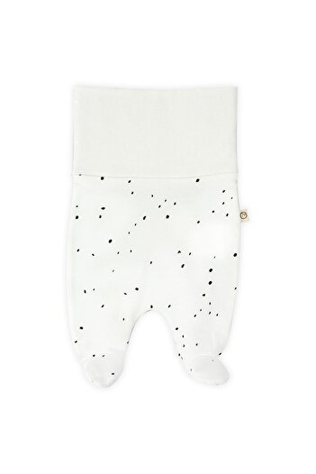 Little Gusto High Waist Booties Trousers Newborn Cosmos White Organic Cotton