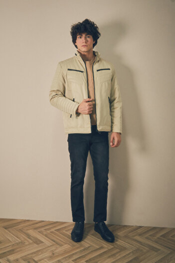 Fulla Moda Zippered Double Pocket Coat