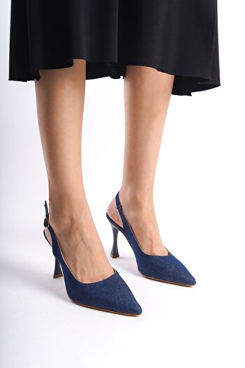 NITU Shoes Sivri Burun Yüksek Topuklu Kot Stiletto