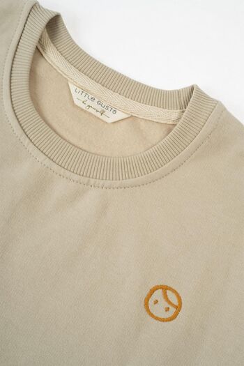 Little Gusto Balloon Sleeve Sweat Kids Beige Organic Cotton
