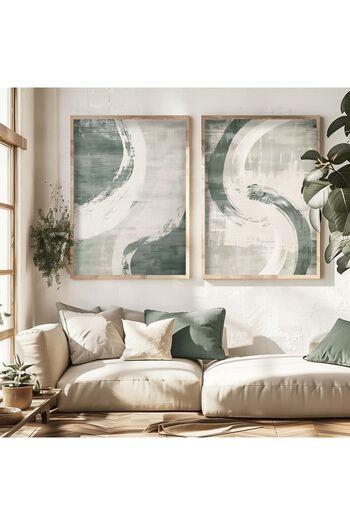 STARYUNA Wooden Framed 2-Piece Abstract Painting Yuna17