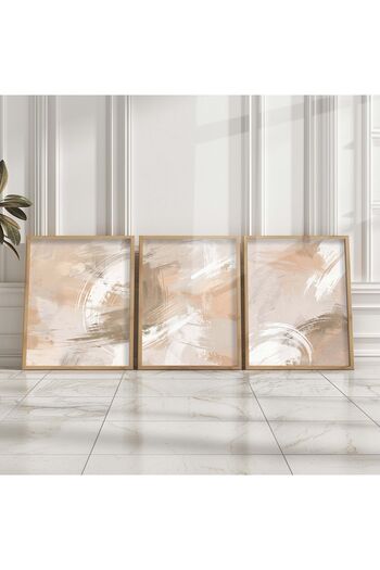 STARYUNA Painting with Wooden Frame 3 Brushes Impact, Color Beige Painting Yuna23