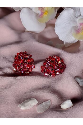 Yonga Moda Engagement Henna Earrings - Crystal Bead Detailed Ball